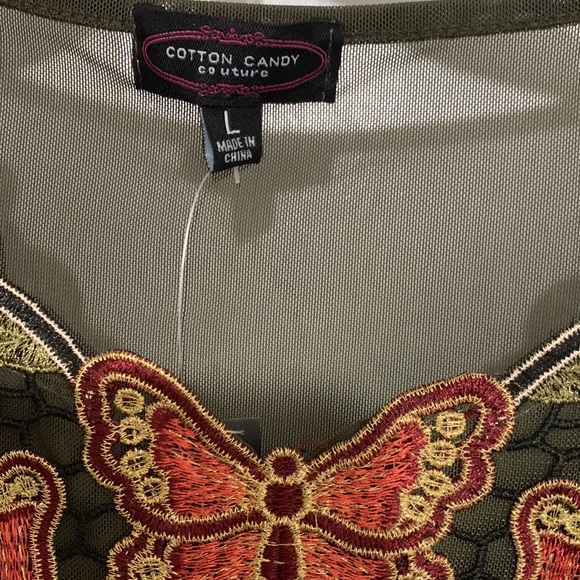 Cotton Candy Couture Green Mesh Butterfly Bodysuit - Picture 5 of 12